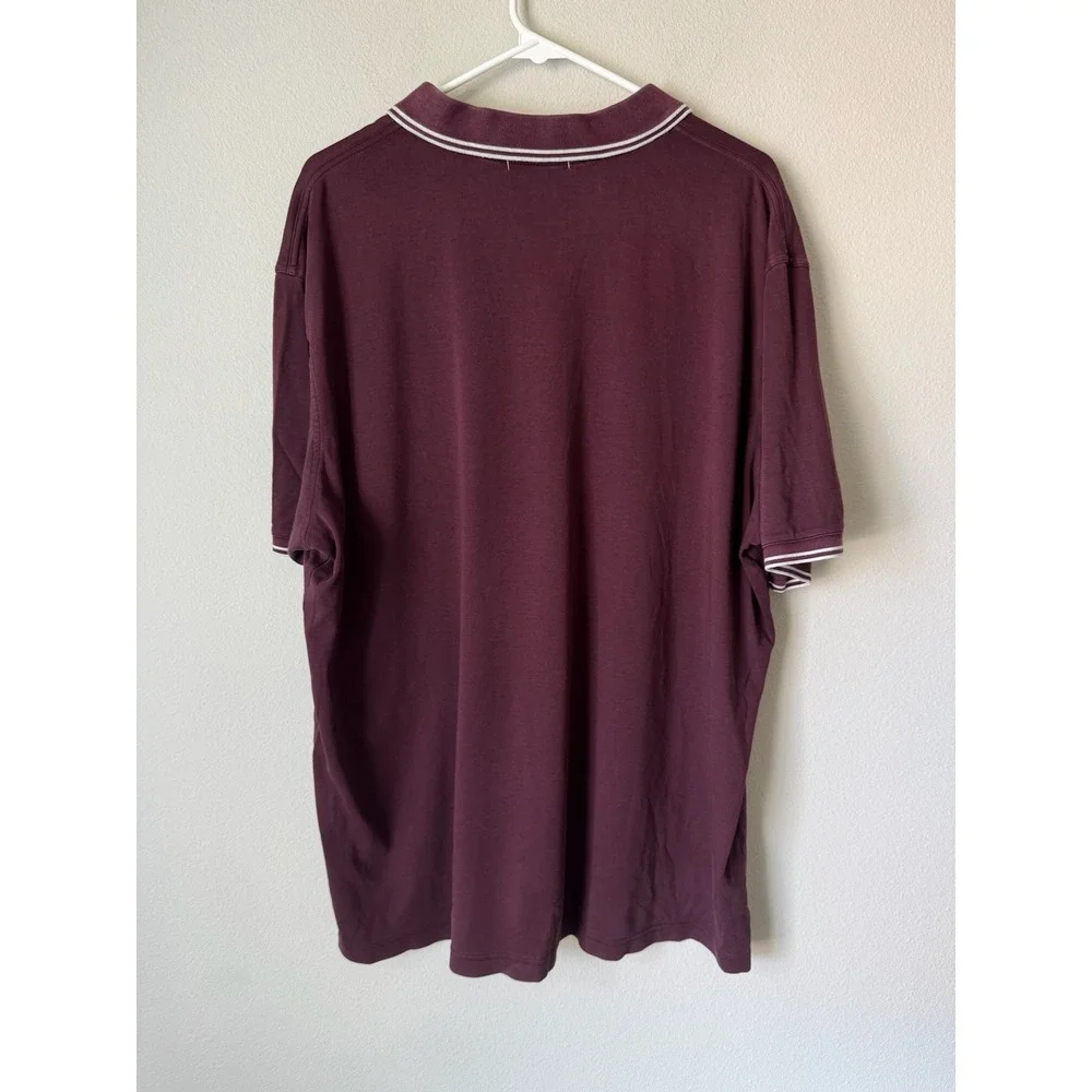 Banana Republic Mens XXL Tall Luxury Touch Performance Polo Shirt Burgundy